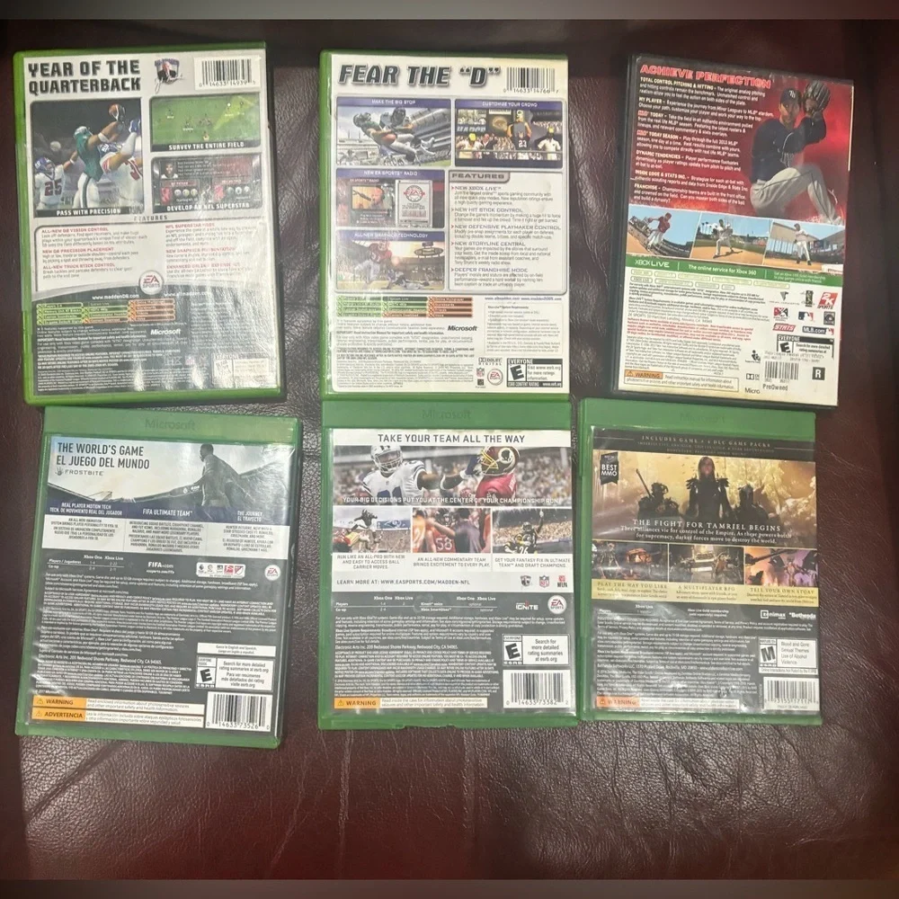Lot collection of Xbox and Xbox 360 games Madden fifa mlb elder scroll
